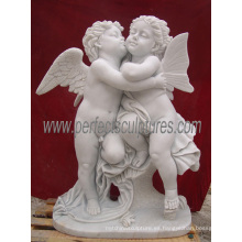 Escultura de mármol de piedra de la escultura de la querube de la estatua del ángel (SY-X042)